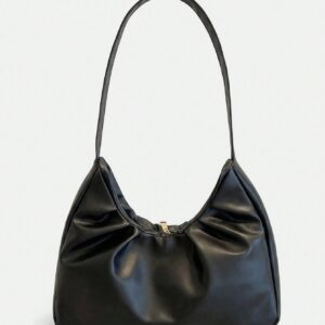 Lumivelle Elegant Fashion Shoulder Bag, New Spring/Autumn Solid Color Pleated Fresh Handbag With Underarm Feel