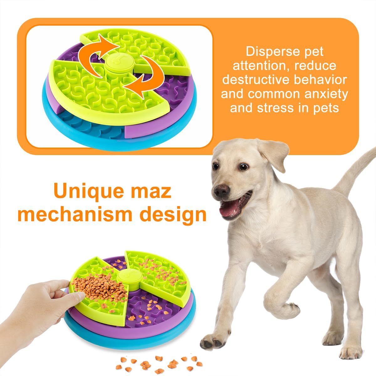 3in1 Dog Slow Feeder Bowl Puzzle Lick Mat Interactive Dog Toy Medium Large - Image 4
